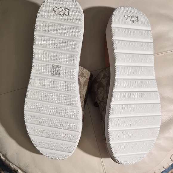 Coach Tan and Brown Slide Sandals - Picture 8 of 13